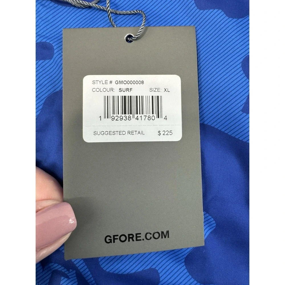 New G/Fore Golf Mens Exploded Camo Stretch Tech Vest Surf Blue‎ Pockets Size XL